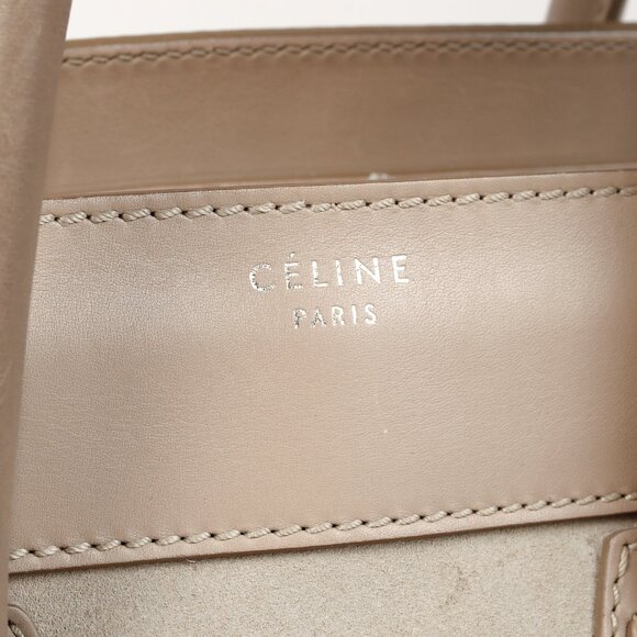 Celine Mini Luggage Sahara Beige Top Handle Leather & Suede Bag - Picture 10 of 14